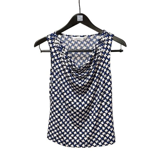 🌟70% OFF🌟Calvin Klein Navy Cowl Top - Picture 1 of 2
